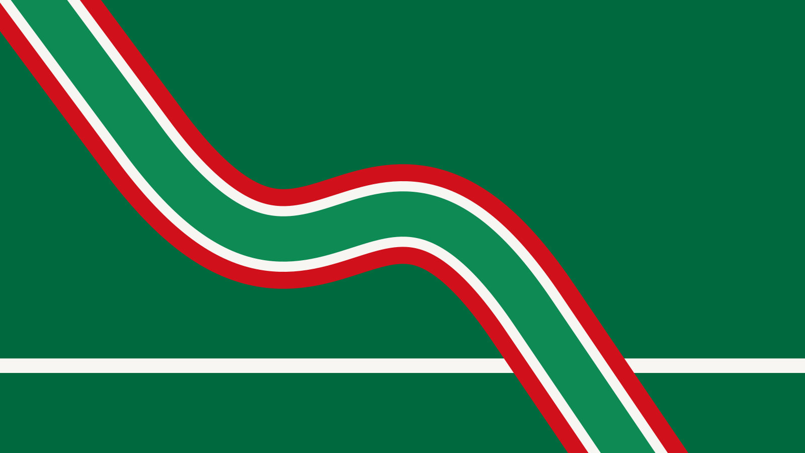 Bathurst Green — abstract composition in green, white and red