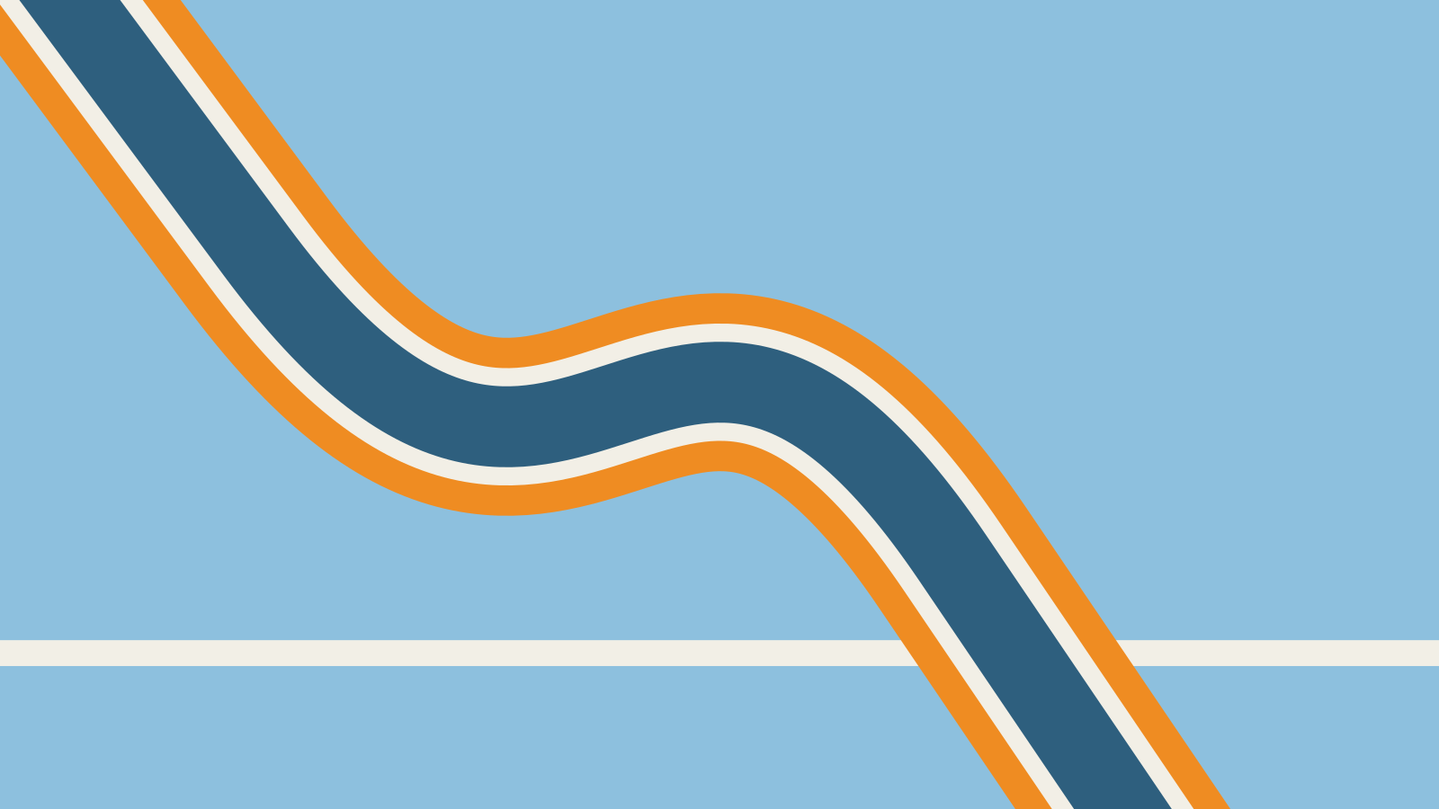 Sarthe ’68 — abstract composition in powder blue and marigold
